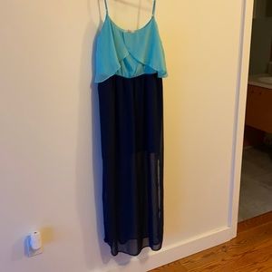 Mint and Navy Maxi Dress
